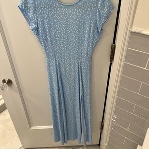 Urban Outfitters Blue and White maxi dress with leg slit